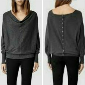 All Saints Elgar Back Button Cowl neck Sweater
